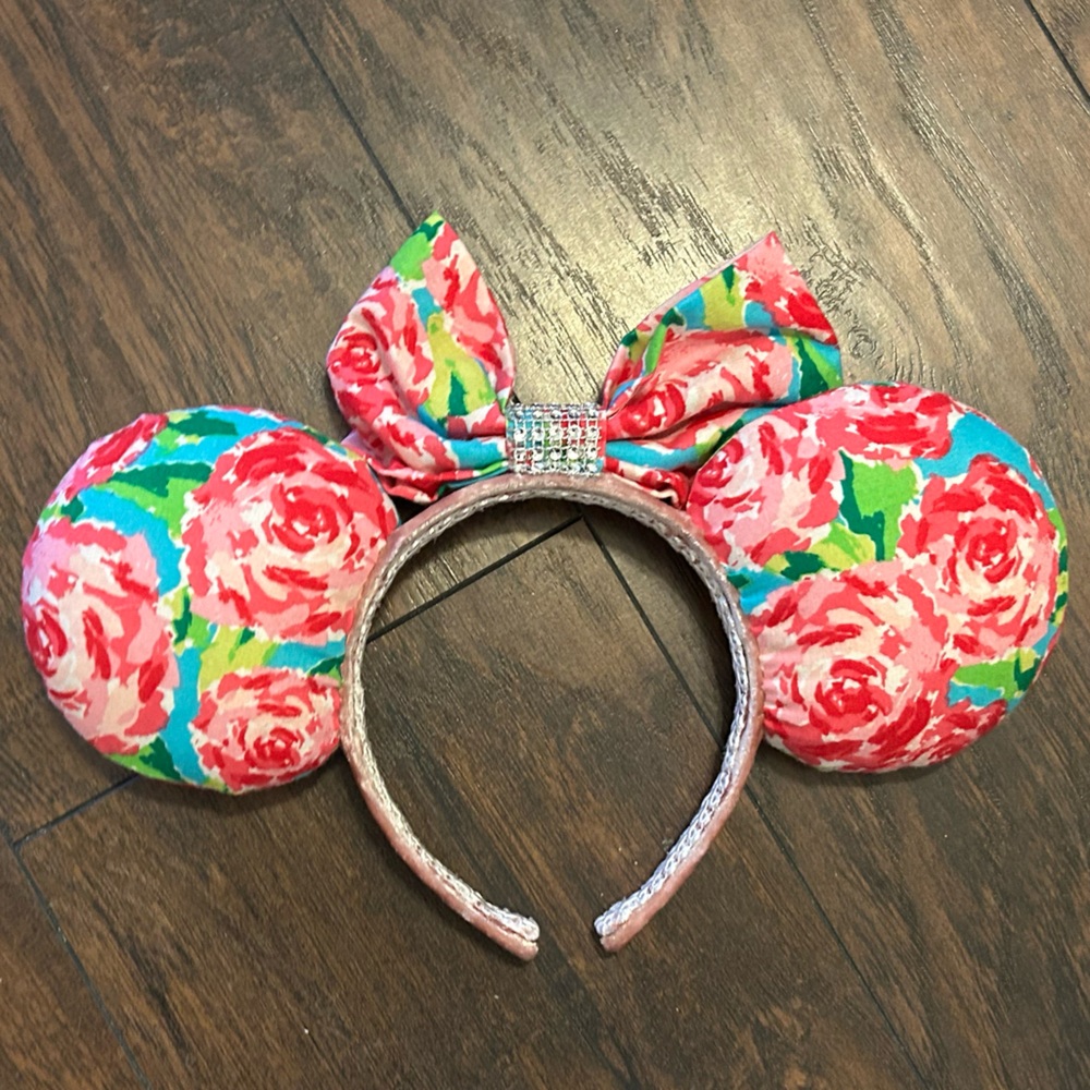 Custom Made Mickey Mouse Ears in Lilly Pulitzer Fabric Headband